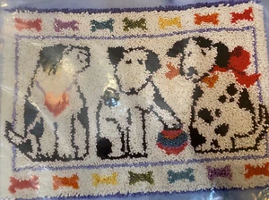 BUCILLA 1992 LATCH HOOK CANVAS DOGS POOCHES RAINBOW BONES 20 X 27 new SEALED - Picture 1 of 5