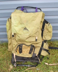 Vintage KELTY External Frame Backpack Retro XL Large Army Green Nylon 34" x 15" - Picture 1 of 18