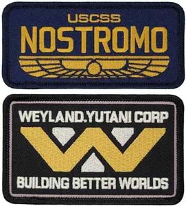 Weyland Yutani Nostromo U.S.C.S.S Alien Patch | 2 Stück Hakenrücken 4,0 Zoll - Bild 1 von 1