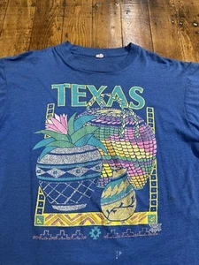 T-shirt vintage Texas Unlimited taglia XL fiore ceramica - Foto 1 di 15