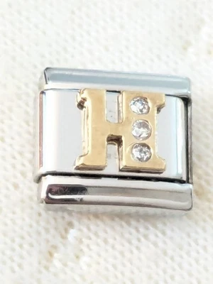 Authentic Zoppini Charm CZ  Gold Letter H Ships For Free   B9 - Image 1 of 3