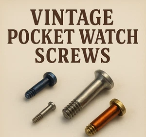 Hard-To-Find Vintage Pocket Watch Screws | Measured by Size | Balance Dial Case - Picture 1 of 5