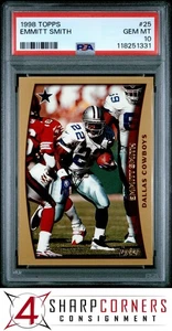 1998 TOPPS #25 EMMITT SMITH COWBOYS HOF PSA 10 - Picture 1 of 3