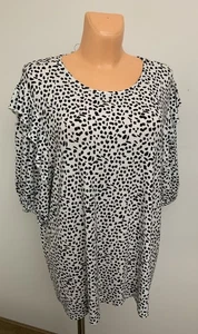 New Ladies Mix White Stretchy Summer Holidays Blouse / Long Top Plus Size UK 24 - Picture 1 of 12