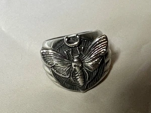 Bold Skull Moth Stainless Steel Ring – Gothic, Biker, Memento Mori – Free ship - Picture 1 of 7