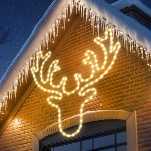 32'' Christmas Lights Outdoor Waterproof LED Deer Decoration Neon with Timer for - Picture 1 of 7