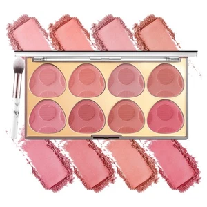 8 Colors Blush Palette, Smooth Blendable Powder Blush, Buildable Facial Cheek... - Picture 1 of 7