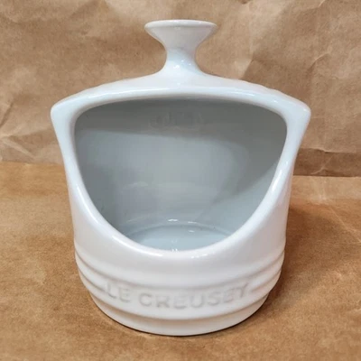 Le Creuset Blanco Gres Vaso Salero Soporte Esponja Suministros Segundos Nuevo con Etiquetas Foto 1 de 4
