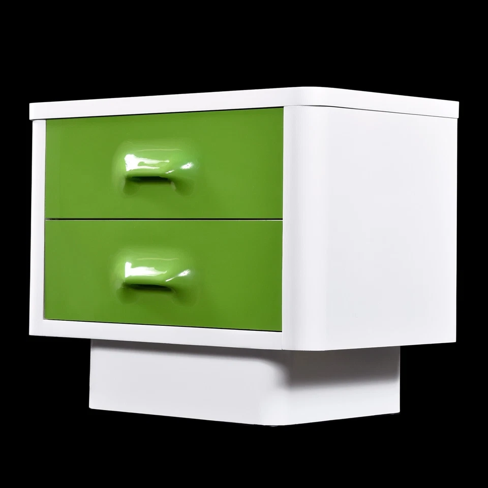 Restored 1970s Green and White Broyhill Chapter One Space Age Nightstand - Image 1 of 4