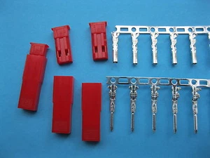 120 Set Red JST 2 Pin Housing and Pin Connector Female & Male New - Picture 1 of 5