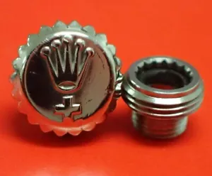 ROLEX Genuine 600-0+ Crown with Tube 6mm for Datejust 5508 6205 6305 6605 6536 - Picture 1 of 10