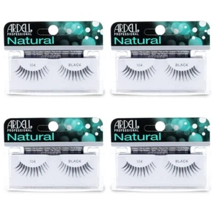 Ardell False Eyelashes #104 Black (4 Pack) - Picture 1 of 5