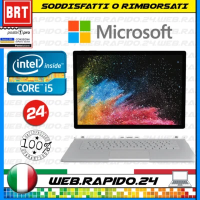 NOTEBOOK TABLET MICROSOFT SURFACE BOOK 1 13" CPU I5-6300 RAM 8GB SSD256GB FHD - Immagine 1 di 4