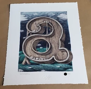 x/200 signierter #'d David Welker Archiv Pigment Kunstdruck "Buchstabe A" - Bild 1 von 2