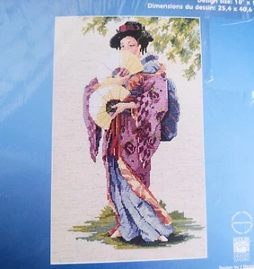 Janlynn Designs for the Needle Japanese Lady Counted Cross Stitch Kit 10x16 14Ct - Picture 1 of 6