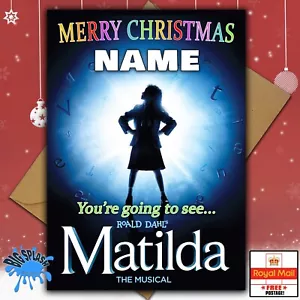 Tarjeta de Navidad personalizada de MATILDA THE MUSICAL cualquier nombre - Imagen 1 de 2