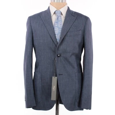 Abrigo Deportivo Boglioli Nuevo con Etiquetas Mezcla Lana/Seda/Lino Denim Talla 48R EE. UU. 38R en Azul Foto 1 de 4