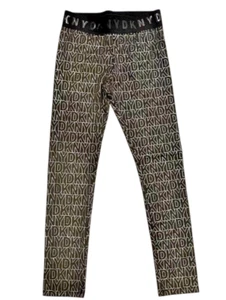 Dkny Blk/yellow Logo Legging Size 14 NWT - Picture 1 of 2