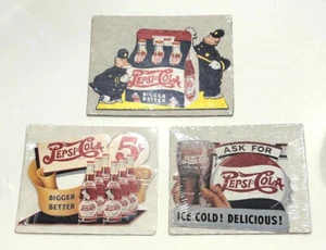 (3) Pepsi-Cola Reproduction Cardboard Advertising Signs by Nostalgic Ink - 1991 - Picture 1 of 7