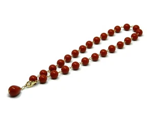 Collana girocollo con palline di pasta di corallo rosso Sardegna (12 mm) - Picture 1 of 7