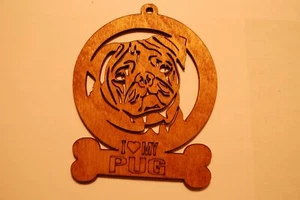 PUG LASER CUT Dog Ornament - Picture 1 of 1
