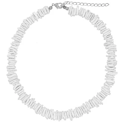 White Puka Shell Neckace for Men and Women - Hawaiian Surfer Necklace - Image 1 of 4
