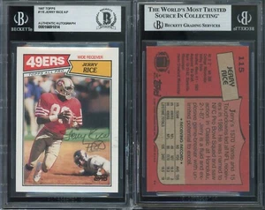 1987 TOPPS JERRY RICE 49ers HOF Signed Beckett ***INCREDIBLE FULL NAME AUTO*** - Picture 1 of 1