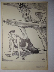 Original Soviet Yankees in Denmark Propaganda Poster USA Uncle Sam Cold war - Picture 1 of 3