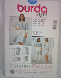 Burda Style Pattern 7490 Coordinates Dress Pants Jacket Size 8-20 Uncut - Picture 1 of 4