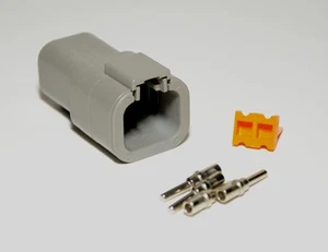 Deutsch DTP 4-Pin Genuine Male Connector Kit 12-14AWG Solid Pins, USA - Picture 1 of 1