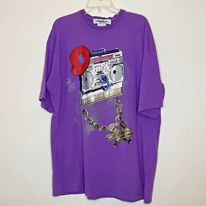 MISKEEN ORIGINALS VINTAGE Y2K HIPSHOP MEN'S SIZE XL PURPLE SHORT SLEEVE SHIRT - Picture 1 of 6