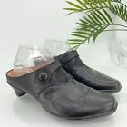 Think! Black Leather Mules Comfort Slip On Clog Shoe Womens 40 9 Comfort