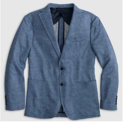 Johnnie O Wilhelm Blazer Navy  Knit Jacket Men 40R Blue Sport Coat Unlined NWT - Image 1 of 4