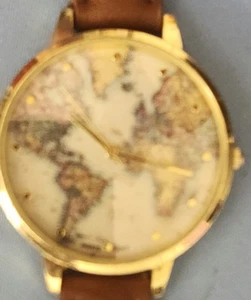 CHARMING CHARLIE Ladies Watch New Battery World Map - Picture 1 of 4