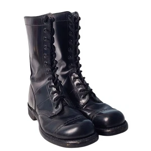 Vintage Corcoran Herren Kampf Fallschirmjäger Sprung Stiefel Schwarz Leder Stahlkappe 7 - Bild 1 von 10