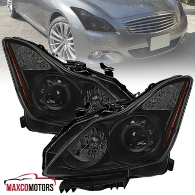 Smoke Projector Headlights Fits 2008-2015 Infiniti G37 Q60 Coupe Replacement - Image 1 of 4