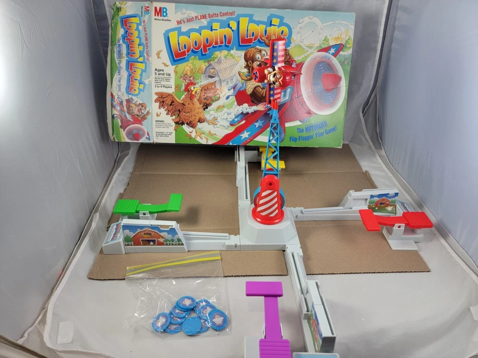 De colección 1992 Milton Bradley Loopin Louie Juego de Mesa Probado Falta Manual Foto 1 de 4