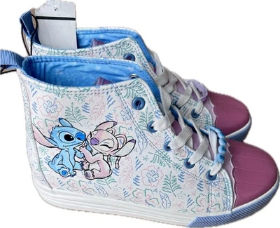 NUEVO Disney Tenis Puntada Alta Top Zapatos Florales Niños Niña Grande Talla 5 Foto 1 de 4