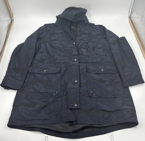 Athletic Works Anorak Hooded Jacket Parka Coat Women’s XXL Black Blue Camo - Picture 1 of 10