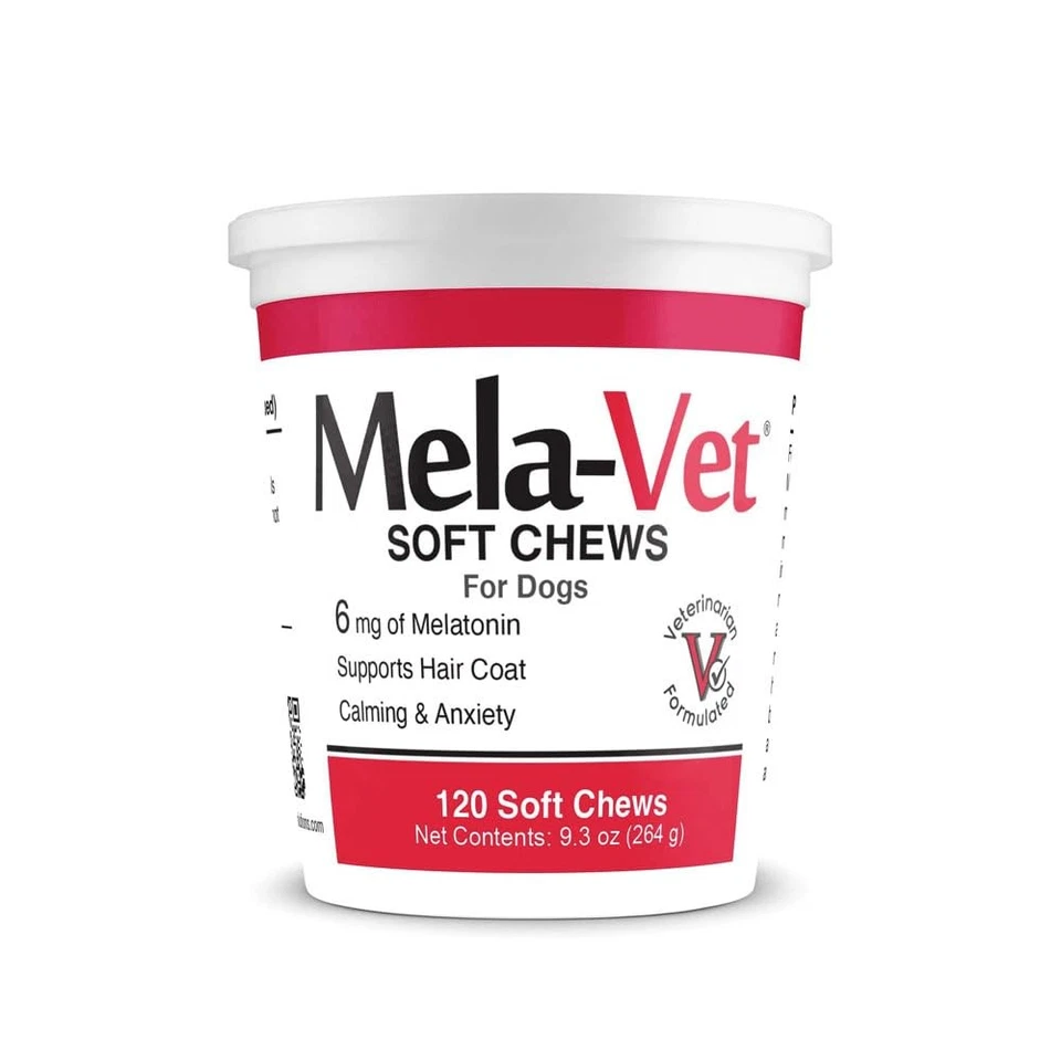 Healthypets Mela Vet Melatonin Soft Chews for Dogs & Cats 120 Count