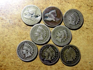 Set of 1857-1864 Flying Eagle & Indian Head Cents Small / Large Letters 1858 D13 - Picture 1 of 2