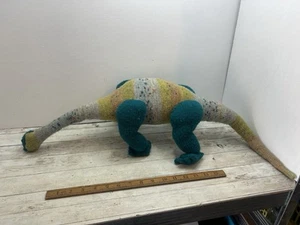 Crochet Vintage Knitted Dinosaur Plush Soft Toy Brontosaurus Long Neck Free Post - Picture 1 of 14