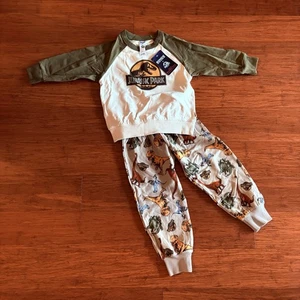 Bonds Jurassic Park Brown Pullover Jumper and Pants Tracksuit Set Size 3 BNWT - Picture 1 of 2