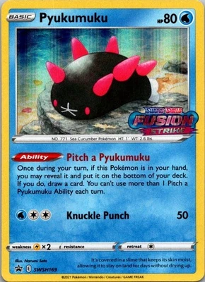 Pyukumuku - (Prerelease) SWSH169 SWSH: Sword & Shield Promo Cards Holo Water NM - Image 1 of 2