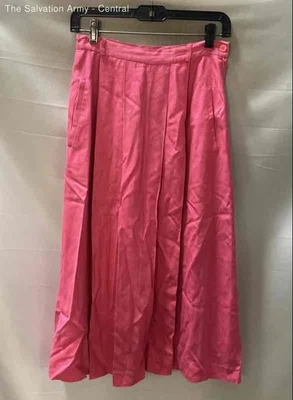 Falda larga plisada informal con bolsillos de seda rosa Woodward Shop para mujer talla 12 Foto 1 de 4