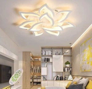 Lampadario LED Plafoniera da Soffitto a Fiore Dimmerabile con Telecomando e APP - Foto 1 di 7