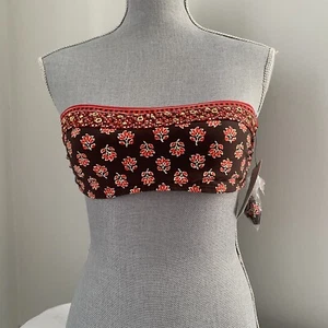 Michael Michael Kors Damen Bandeau Floral Print Tie Back Bikini Oberteil Gr. XS - Bild 1 von 3