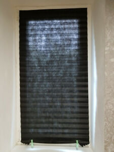 Adhesive Pleated Blinds Shades Sun UV Block Half Blackout Curtain Window Blind