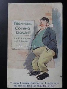 Betrunkenes Thema: Räumlichkeiten kommen herunter GLÜCKLICH HABE ICH BEMERKT (hic) ODER ICH KÖNNTE HABEN... um 1920 - Bild 1 von 2