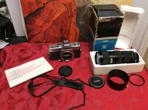 Minolta SRT 200 Spiegelreflexkamera mit NM Vivitar 75-205 mm 1:3,8 Zoom funktioniert neu Batt - Bild 1 von 8